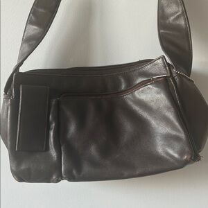 Danier Genuine Leather Brown Shoulder Bag | Vintage Y2K Minimal
